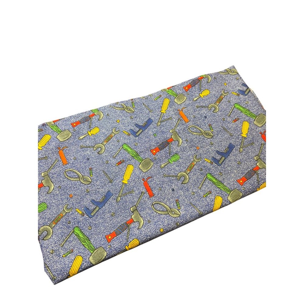 Boys Toys Cheri Strole Cotton Fabric Tools Print  Jelly Bean Junction 45" x 51"